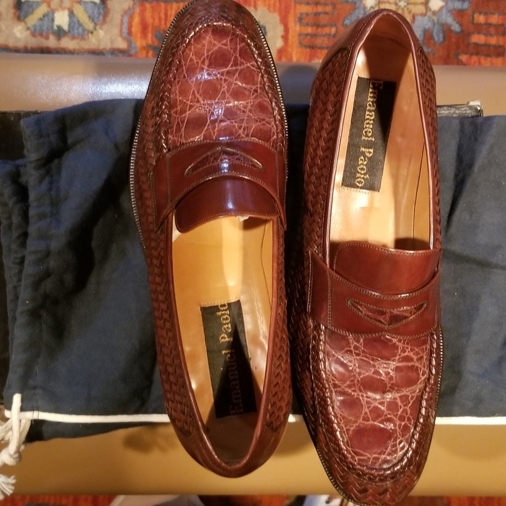Crocodile, Woven & Leather Emanuel Paolo Shoes